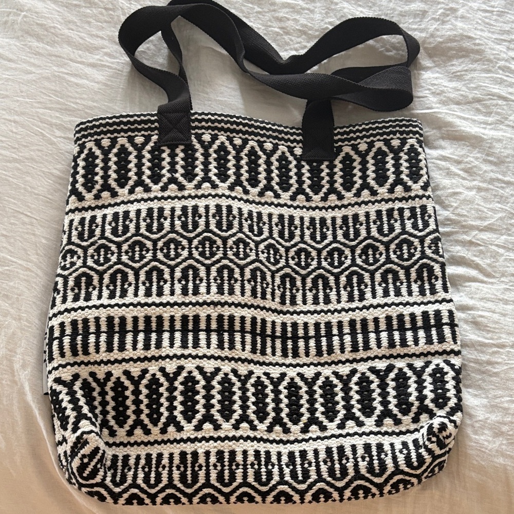 Black and White AZTEC Patterned Tote Bag
